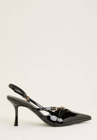 Pointy Kitten Heel Pumps Black