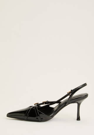 Pointy Kitten Heel Pumps Black