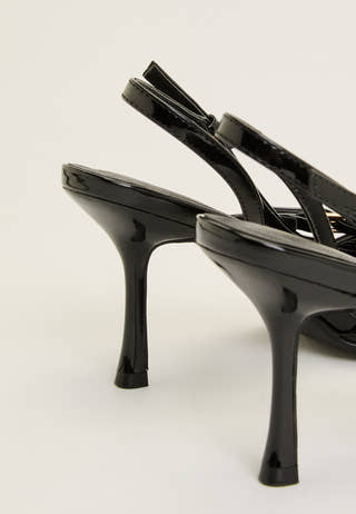 Pointy Kitten Heel Pumps Black