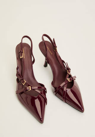 High Shine Buckle Slingback