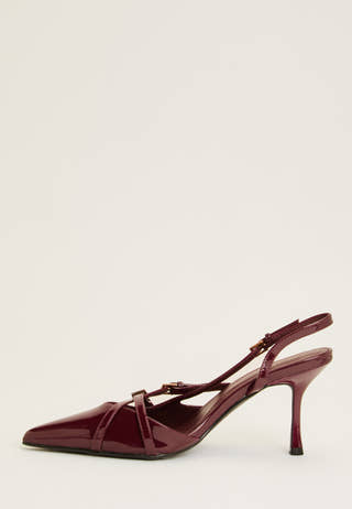 Pointy Kitten Heel Pumps Red
