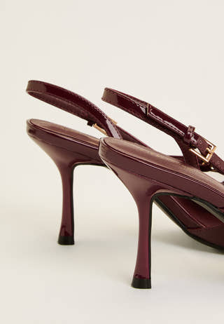 Pointy Kitten Heel Pumps Red