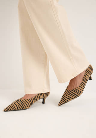 Pointy Kitten Heel Pumps Patterned
