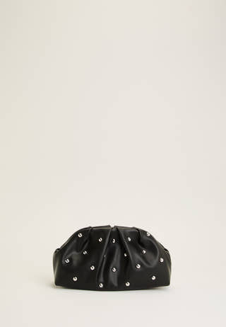 Gathered Stud Clutch Silver