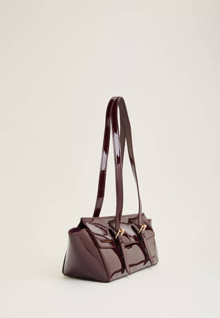 High Shine Buckle Bag Red