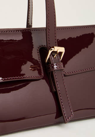High Shine Buckle Bag Red