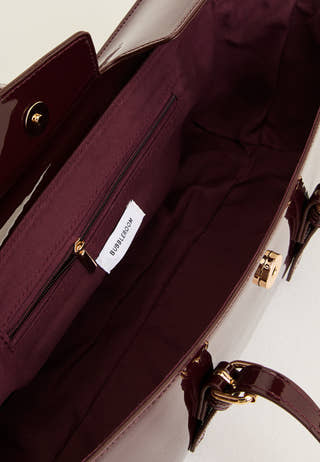 High Shine Buckle Bag Red