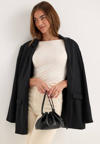 Gathered Cocoon Bag Black