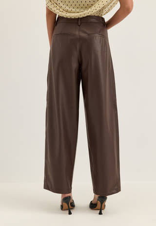 Onlneli Mw Faux Lea Barrel Pant Brown