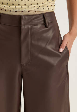 Onlneli Mw Faux Lea Barrel Pant Brown