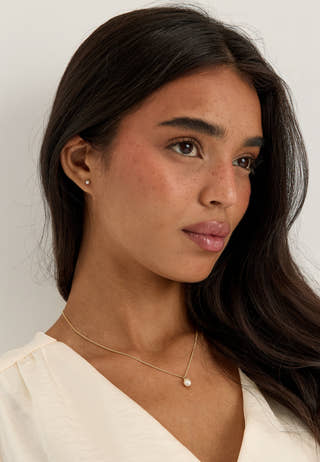 Evena Gift Set, Necklace & Earstuds, gold-plated Gold