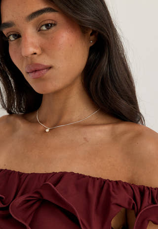Evena Gift Set, Necklace & Earstuds, silver-plated Silver