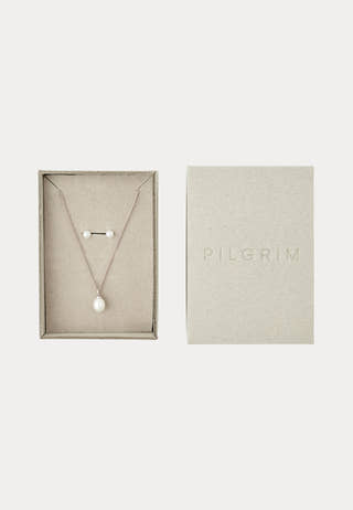 Evena Gift Set, Necklace & Earstuds, silver-plated Silver