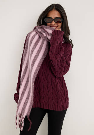 Pcbea Narrow Long Scarf Purple