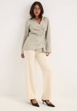 Yasalisa Ls Long Wrap Shirt Green