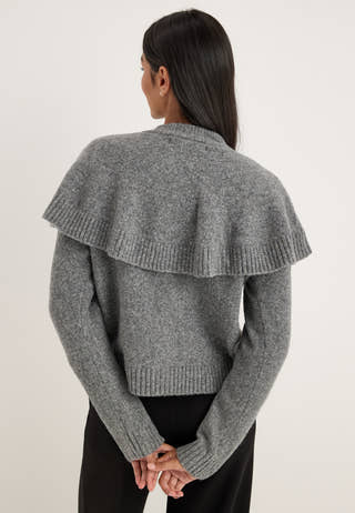 Vmlilli Ls O-neck Cape Cardigan Grey