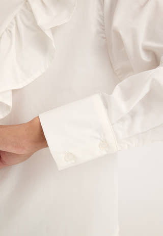 Vmritta Flounce Ls Shirt White