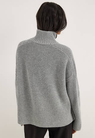 Objfippi L/S OZ KNIT PULLOVER Grey