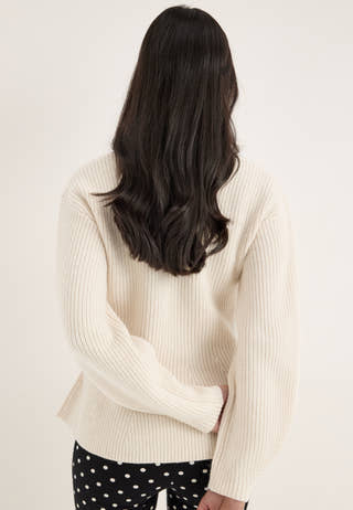 Slwellie Ls Shaped Knit U-neck White