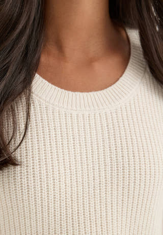Slwellie Ls Shaped Knit U-neck White