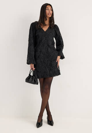 Objlucie Luka L/S RE DRESS Black