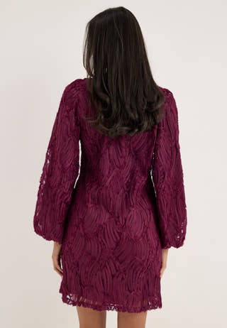 Objlucie Luka L/S RE DRESS Red