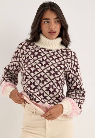Onlcaro Ls Rollneck Cc Knt White