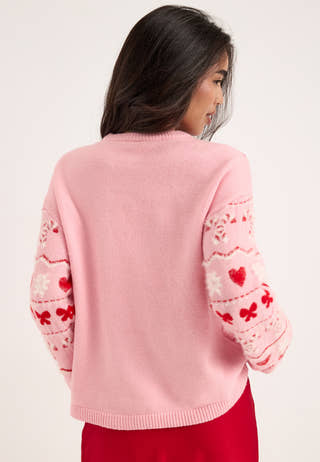 Onlxmas Snowie Ls O-neck Knt Blue