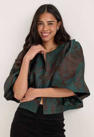 Vilenuna O-neck 3/4 Top Green