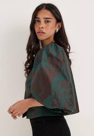 Vilenuna O-neck 3/4 Top Green