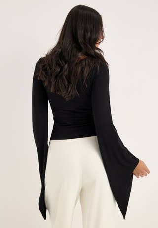 Wide Sleeve Top Black