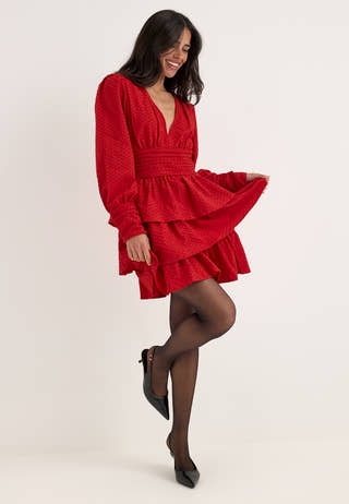Pcmonika Ls Short Dress Red