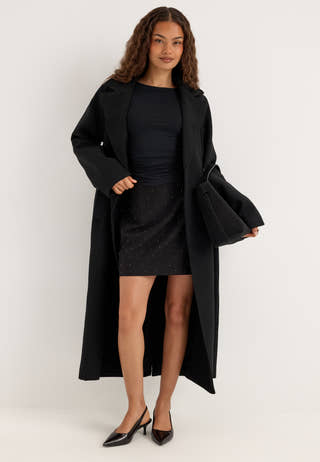 Pckamil Rhinestones Hw Mini Skirt Black