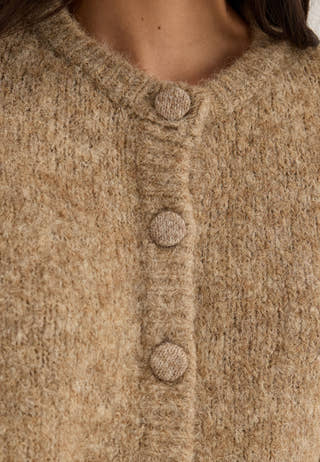 Vibows L/S Flounce Knit Cardigan Grey