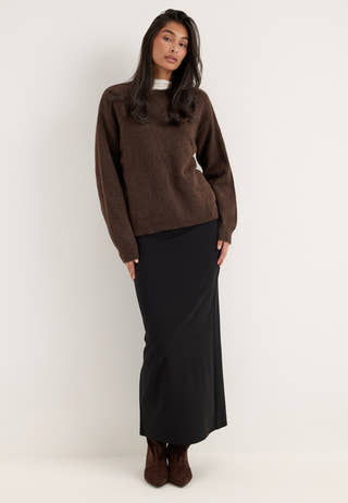 Pcsally Ls O-neck Knit Noos Bc Brown