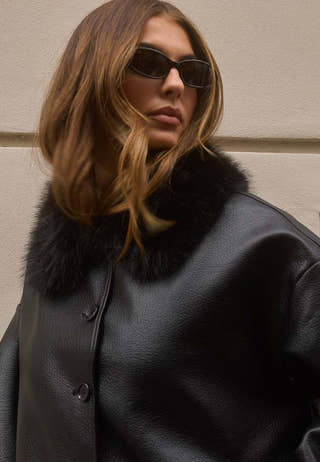 Fur Collar PU Jacket