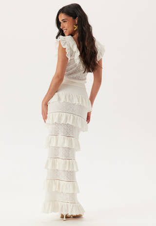 Knitted Frill Ankle Skirt