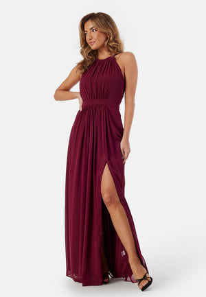 High Neck Maxi Dress With Split
