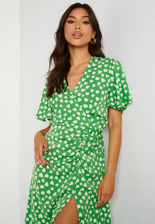Heart Print Midi Dress