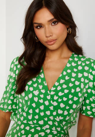 Heart Print Midi Dress