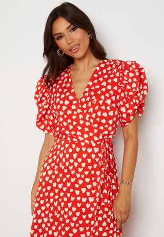 Heart Print Midi Dress