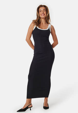 Contrast Rib Dress