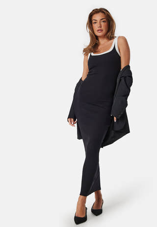 Contrast Rib Dress