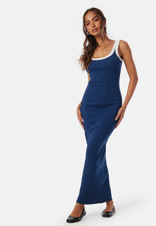 Contrast Rib Dress