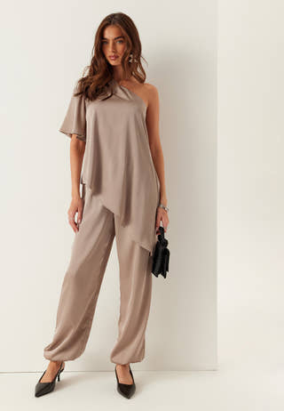 Asymmetric Satin Blouse