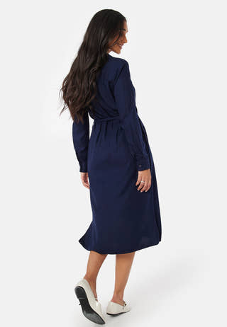 Belted L/S Viscose Shirt Dress