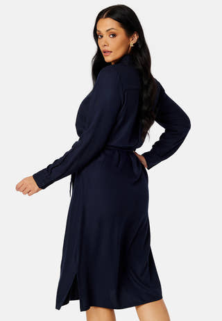 Belted L/S Viscose Shirt Dress