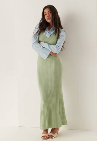 Knitted V-neck Dress