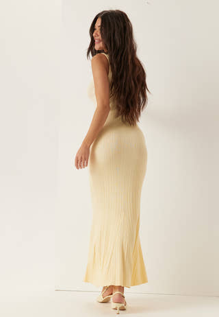Knitted V-neck Dress
