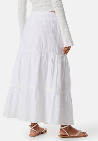 Cotton Maxi Flounce Skirt